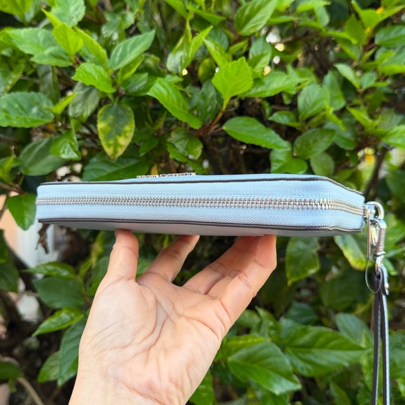 Michael Kors Jet Set Travel LG Continental Wallet  Wristlet Pale Ocean - Picture 13 of 14